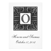 Silver Monogrammed Celtic Wedding Invitation