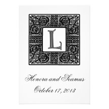 Silver Monogrammed Celtic Wedding Invitation