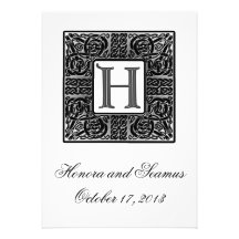 Silver Monogrammed Celtic Wedding Invitation