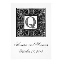 Silver Monogrammed Celtic Wedding Invitation
