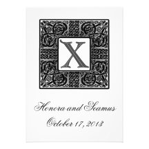 Silver Monogrammed Celtic Wedding Invitation
