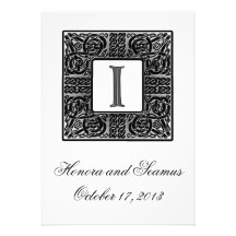 Silver Monogrammed Celtic Wedding Invitation