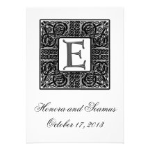 Silver Monogrammed Celtic Wedding Invitation