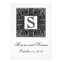 Silver Monogrammed Celtic Wedding Invitation