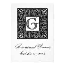 Silver Monogrammed Celtic Wedding Invitation