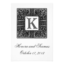 Silver Monogrammed Celtic Wedding Invitation