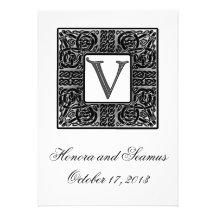 Silver Monogrammed Celtic Wedding Invitation