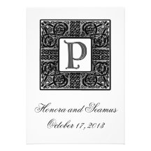 Silver Monogrammed Celtic Wedding Invitation