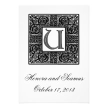 Silver Monogrammed Celtic Wedding Invitation