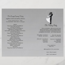 Silver Ombre Silhouette Formal Wedding Program Custom Flyer