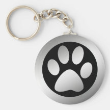SILVER PAW PRINT KEY CHAIN
