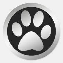 SILVER PAW PRINT STICKER