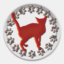 SILVER PAW PRINTS AND KITTY STICKERS