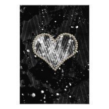 Silver Pearl Heart Personalized Invitations