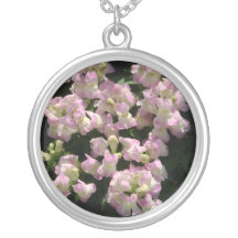 Silver pendent with baby pink  Snapdraggons Pendants