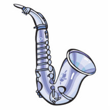 silver saxaphone cut out