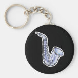 silver saxaphone key chains