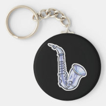 silver saxaphone key chains