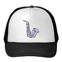 silver saxaphone mesh hat