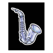silver saxaphone postcards