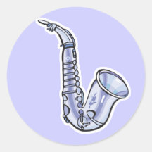 silver saxaphone sticker