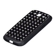 Silver Sequin Dots Effect Dark Phone Cases Galaxy SIII Covers
