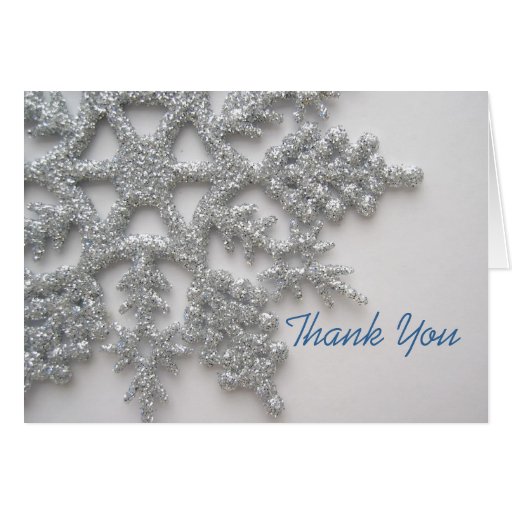 Silver Snowflake Thank You Card
