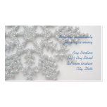 Silver Snowflake Wedding Reception Card Business Card