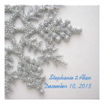 Silver Snowflakes Wedding Invitation