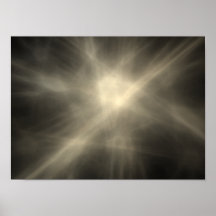 Silver Star Burst Blast Cosmic Poster