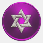 Silver Star of David Envelope Seal Sticker