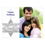 Silver Star of David Hanukkah Photo Postcards