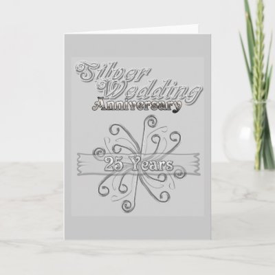 Silver Wedding Anniversary 25 Years Greeting Card by LollyPoPDesigns