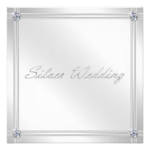 Silver Wedding Anniversary Invitation with Diamond