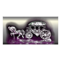 Silver Wedding Anniversary with a Silver Coach Photo Greeting Card