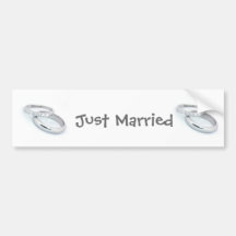 Silver Wedding Bands Save the Date Bumper Sticker