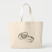 Silver Wedding Bands Save the Date Canvas Bag