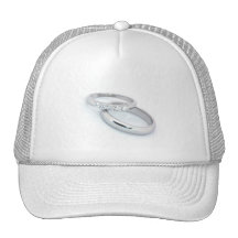 Silver Wedding Bands Save the Date Mesh Hat