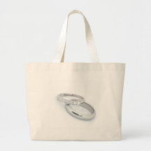 Silver Wedding Bands Save the Date Tote Bag