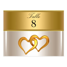 Silver Wedding Party table Numbers Post Cards