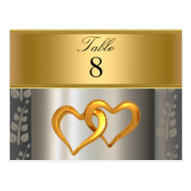 Silver Wedding Party table Numbers Postcard