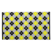 Silver, Yellow, Black and White Argyle iPad Cases