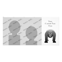 Silverback Gorilla Cartoon Custom Photo Card