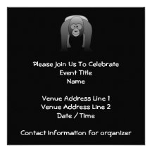 Silverback Gorilla Cartoon Personalized Announcements