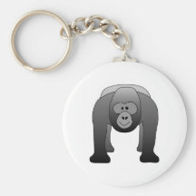 Silverback Gorilla Cartoon Keychains