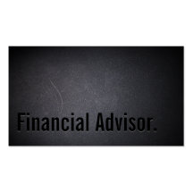 Simple Black Financial Advisor Business Card