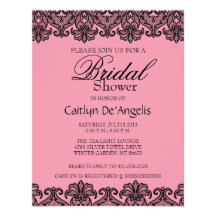Simple Black Lace Bridal Shower Invitation