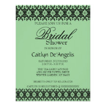Simple Black Lace Bridal Shower Invitation