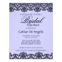 Simple Black Lace Bridal Shower Invitation