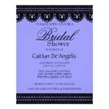 Simple Black Lace Bridal Shower Invitation